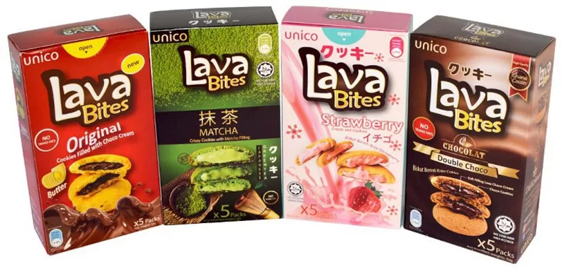 Lava Bites Cookies - Double Choco, Strawberry, Hazelnut, Butter and Musang King Flavors!