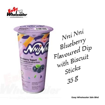 CV Mallow Nni Nni Blueberry Flavoured Dip with Biscuit Sticks 35g