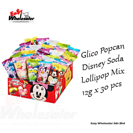 Glico Popcan Disney Soda Lollipop 12g