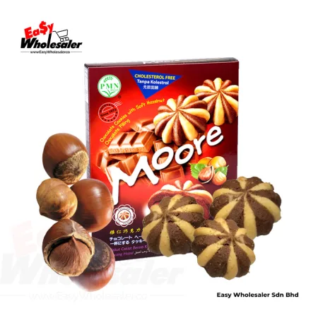 PMN Moore Chocolate Cookies with Soft Hazelnut Chocolate Filling 112g 2