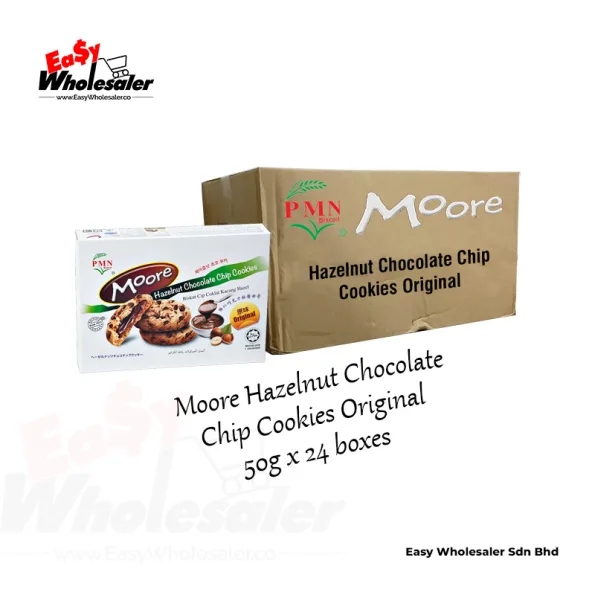 PMN Moore Hazelnut Chocolate Chip Cookies Original 50g 3