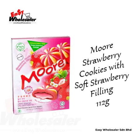 PMN Moore Strawberry Cookies with Soft Strawberry Filling 112g
