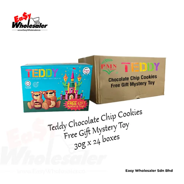 PMN Teddy Chocolate Chips Cookies Free Gift Mystery Toy 30g 3