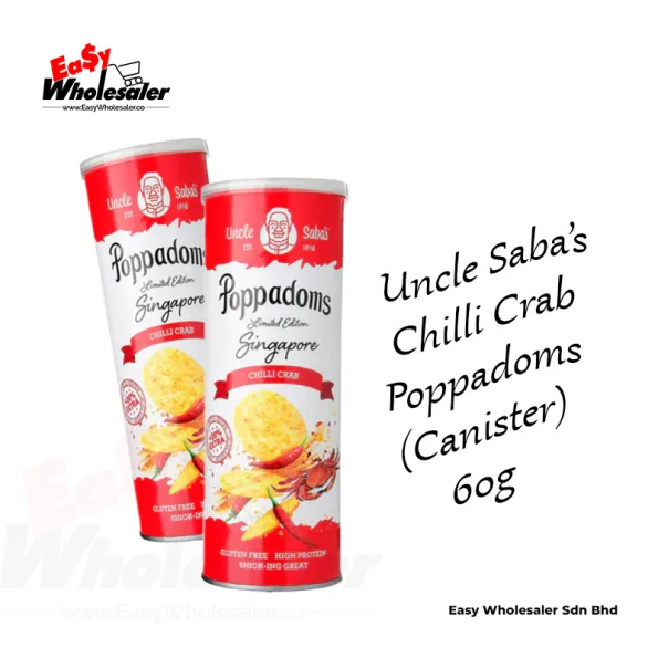 Uncle Saba's Chilli Crab Poppadoms 60g
