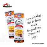 Uncle Saba's Hot and Spicy Mala Poppadoms 50g