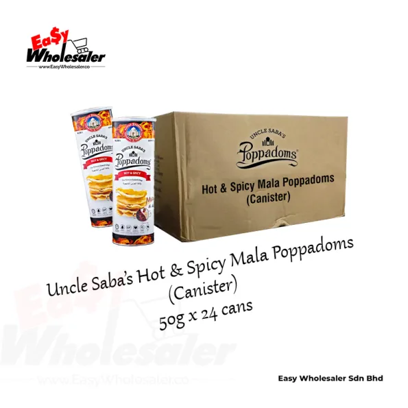 Uncle Saba’s Hot & Spicy Mala Poppadoms 50g 3