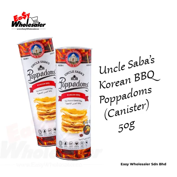 Uncle Saba's Korean BBQ Poppadoms 50g