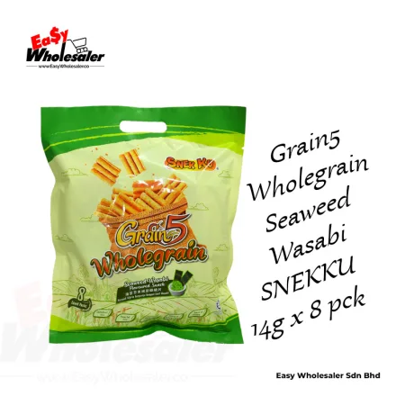 Grain 5 Wholegrain Seaweed Wasabi SNEKKU Family Pack 14g