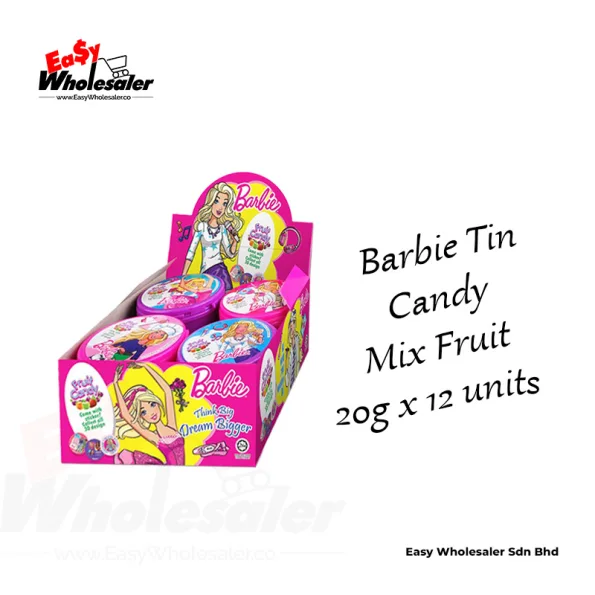 Barbie Tin Candy Mix Fruit 20g 3