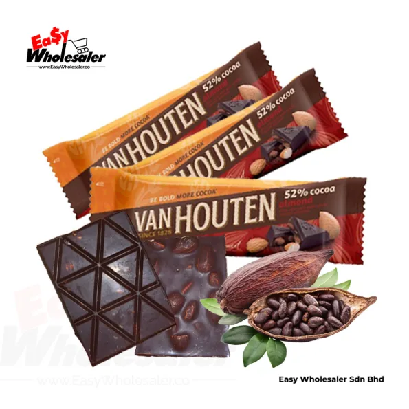 Van Houten 52% Cocoa Almonds Chocolae Bar 40g 2