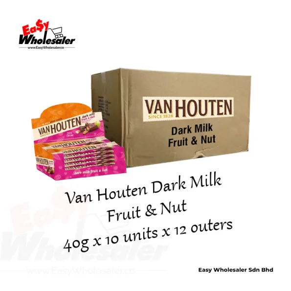 Van Houten Dark Milk Fruit & Nut Chocolate Bar 40g 4